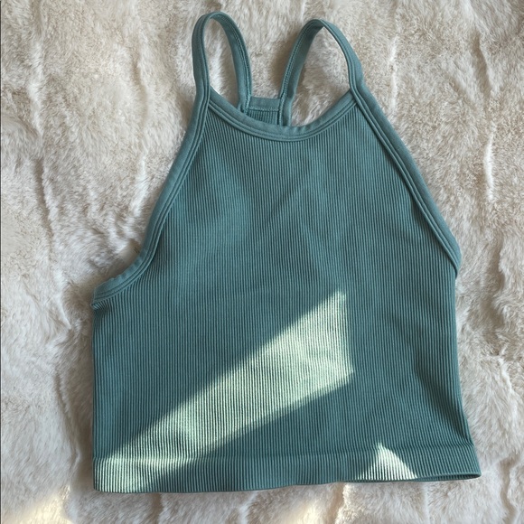 TNA Blue Ribbed Tank Top - Picture 2 of 4